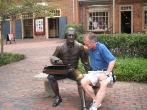 Thomas Jefferson and me working on the wording of a declaration 